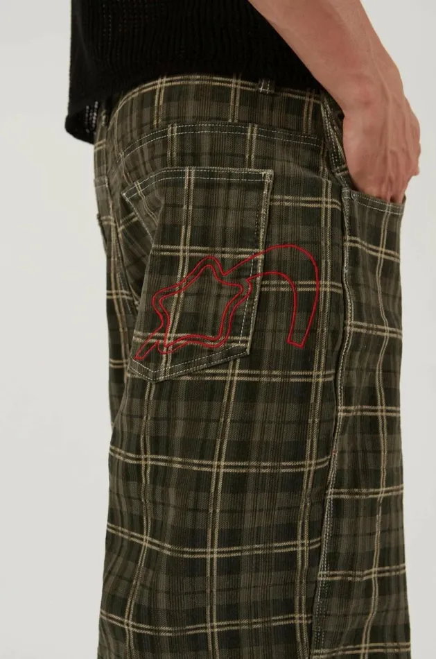 Brooklyn Cord Jumbo Jorts Green Men Jaded London Shorts and Jorts