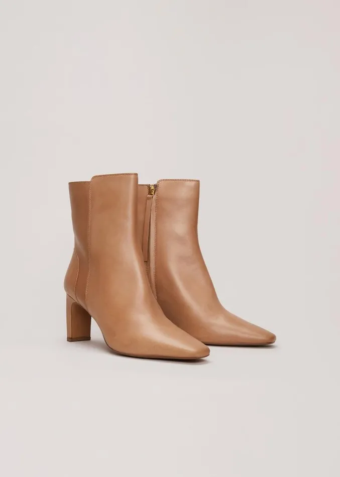 Brown Leather Ankle Boots Light Tan Women Phase Eight Boots