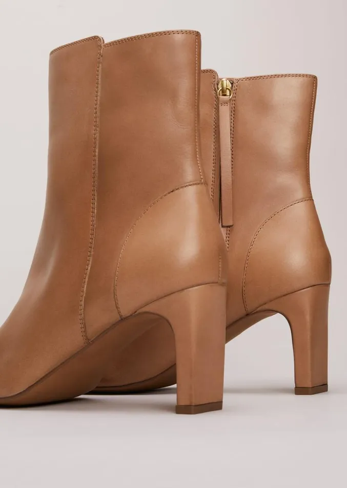 Brown Leather Ankle Boots Light Tan Women Phase Eight Boots
