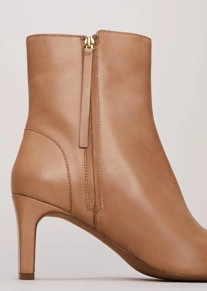Brown Leather Ankle Boots Light Tan Women Phase Eight Boots