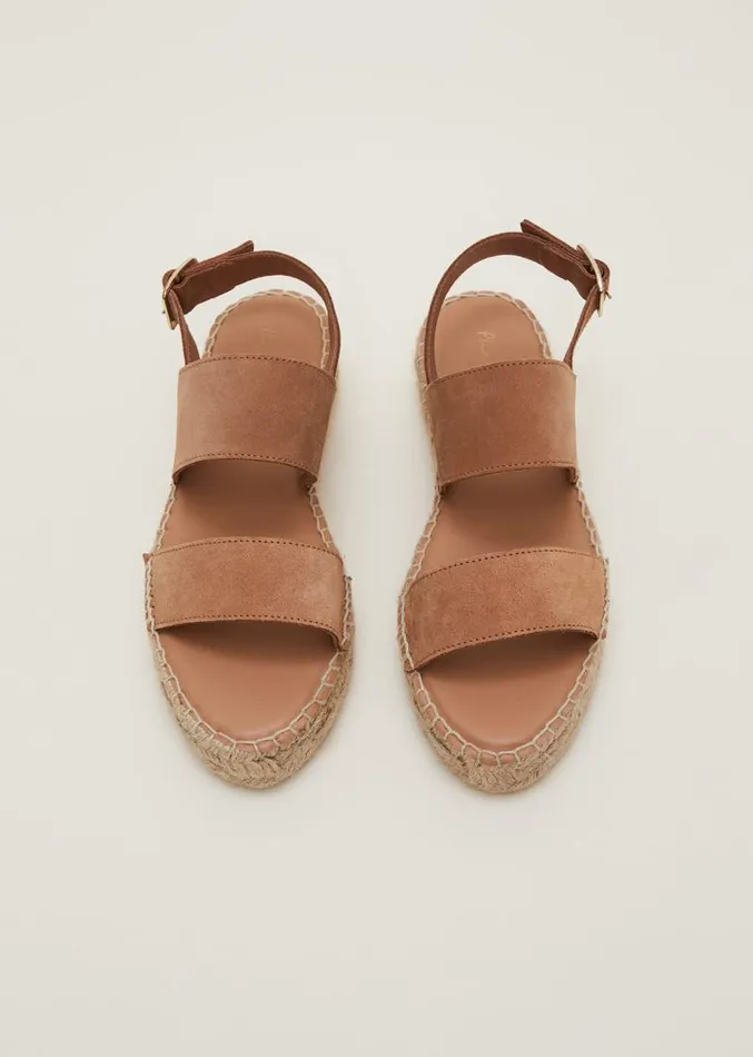 Brown Suede Chunky Sandals Tan Women Phase Eight Sandals