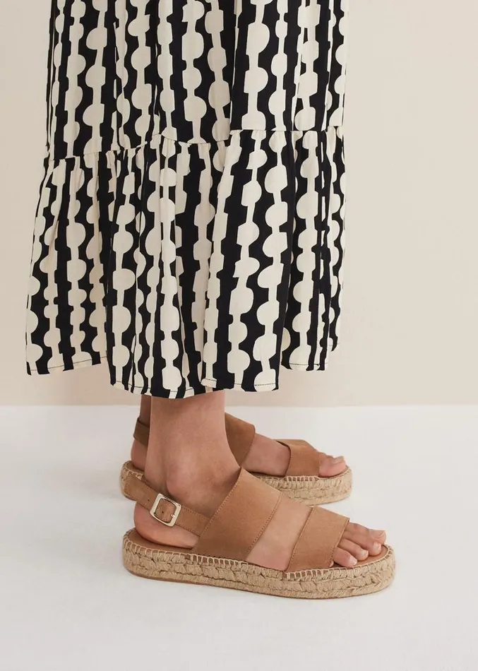 Brown Suede Chunky Sandals Tan Women Phase Eight Sandals