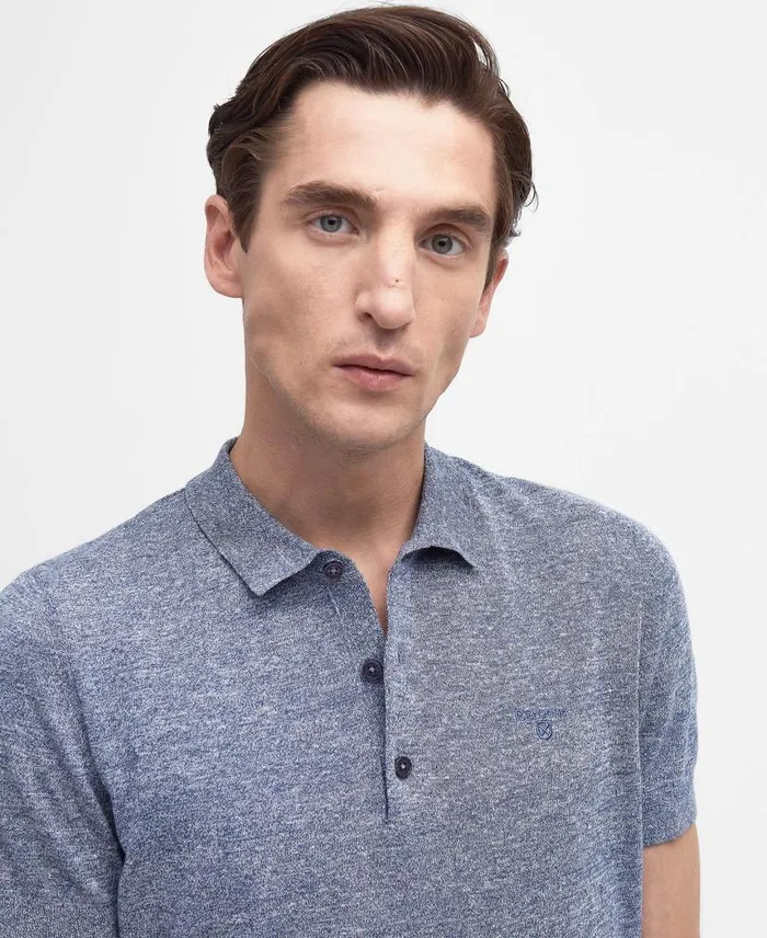 Buston Knitted Polo Shirt Dusty Green Men Barbour Polo Shirts