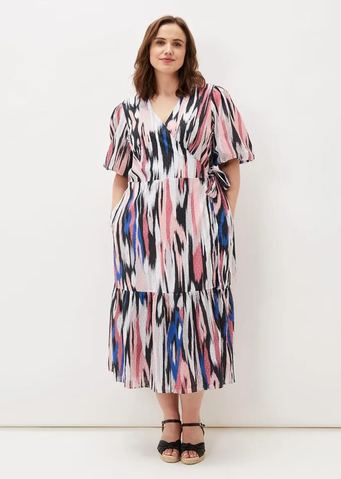 Caityln Cotton Wrap Midi Dress Multicoloured Women Phase Eight Dresses