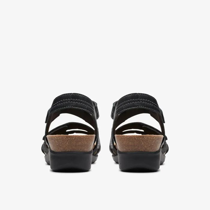 Calenne Clara Black Combination Women Clarks Wedges