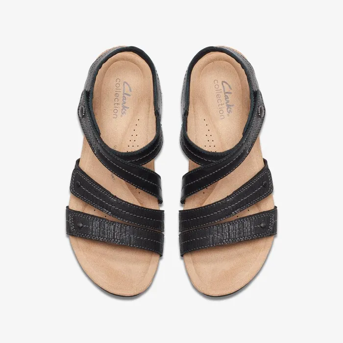 Calenne Clara Black Combination Women Clarks Wedges