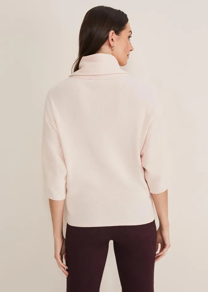 Camillan Cowl Neck Knit Jumper Pale Pink Women Phase Eight Knitwear