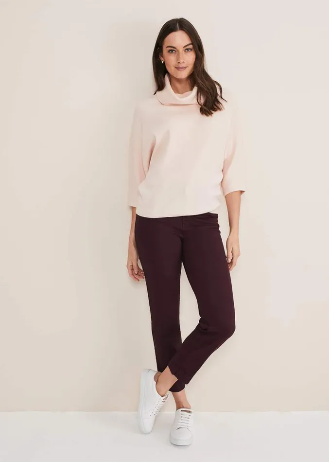 Camillan Cowl Neck Knit Jumper Pale Pink Women Phase Eight Knitwear