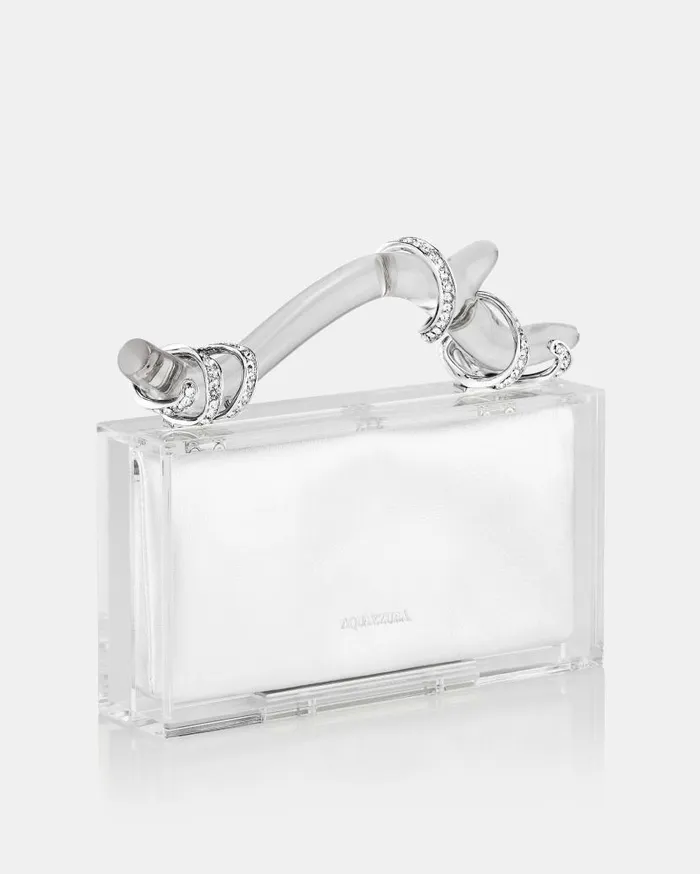 Capri Crush Clutch Silver Women Aquazzura Clutch Bags