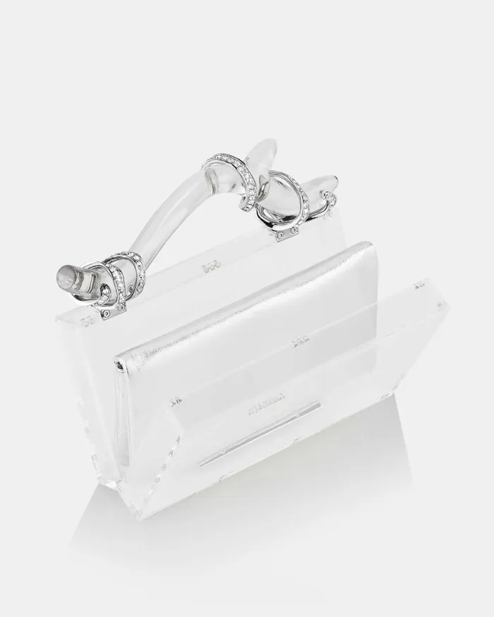 Capri Crush Clutch Silver Women Aquazzura Clutch Bags Capri Crush Clutch Silver Women Aquazzura Clutch Bags