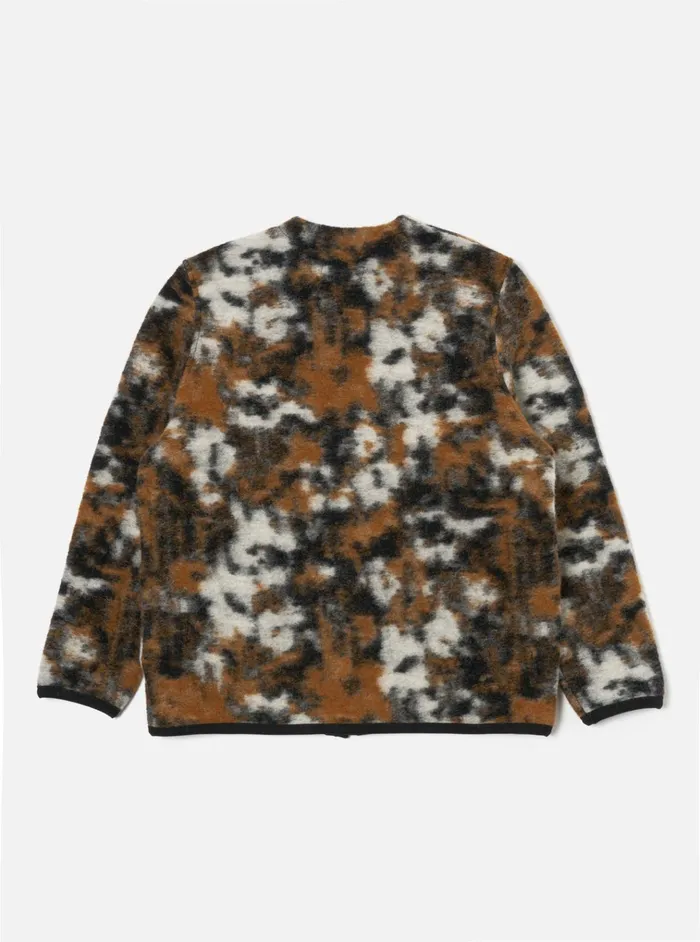 Cardigans Men Universal Works Universal Works Cardigan In Brown Ylang Flower Fleece