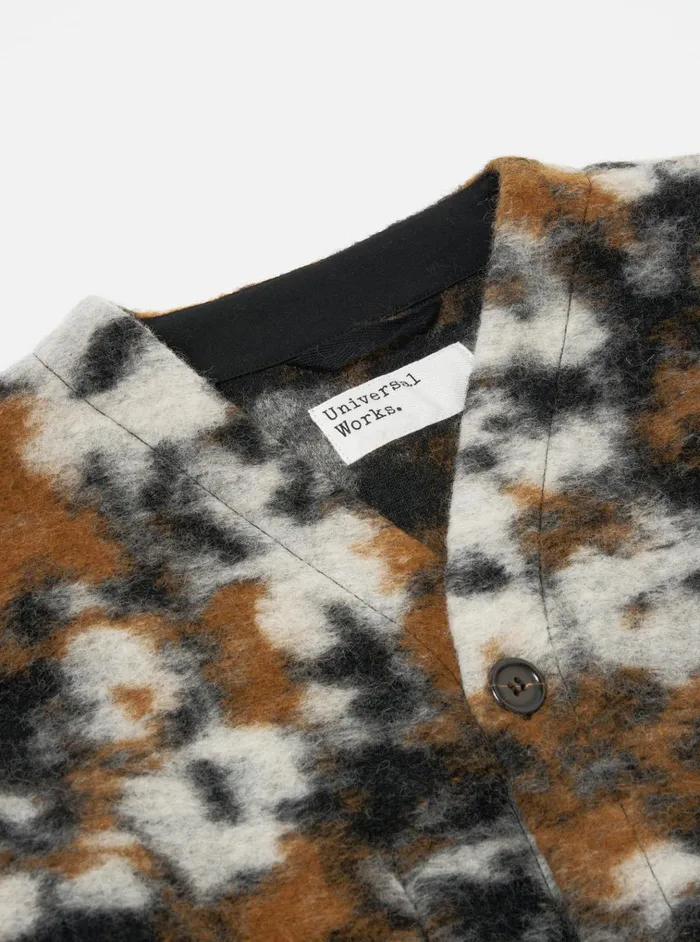 Cardigans Men Universal Works Universal Works Cardigan In Brown Ylang Flower Fleece