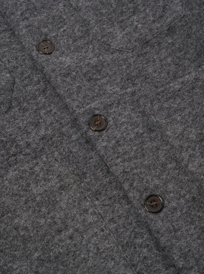 Cardigans Men Universal Works Universal Works Cardigan In Grey Marl Wool Fleece