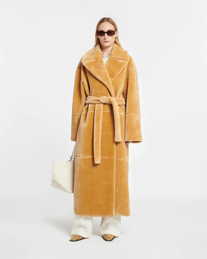 Carian Faux Fur Trench Coat Biscuit Women Nanushka Outerwear
