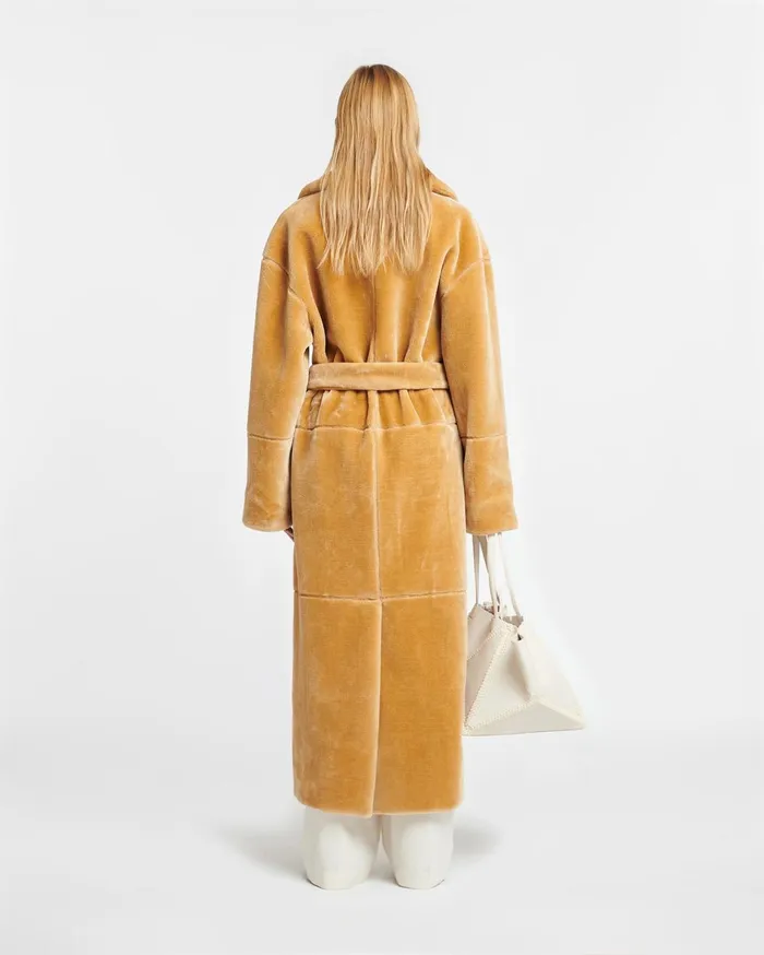 Carian Faux Fur Trench Coat Biscuit Women Nanushka Outerwear