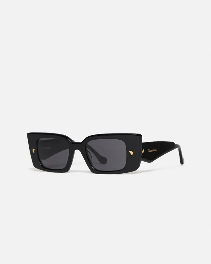 Carmel BioPlastic RectangleFrame Sunglasses Black WomenMen Nanushka Eyewear
