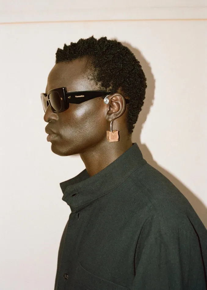 Carmel BioPlastic RectangleFrame Sunglasses Black WomenMen Nanushka Eyewear
