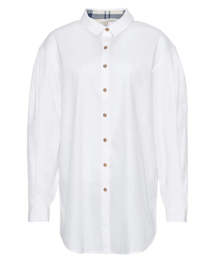 Catherine Oversized LongSleeved Shirt Classic White Women Barbour Shirts and Blouses