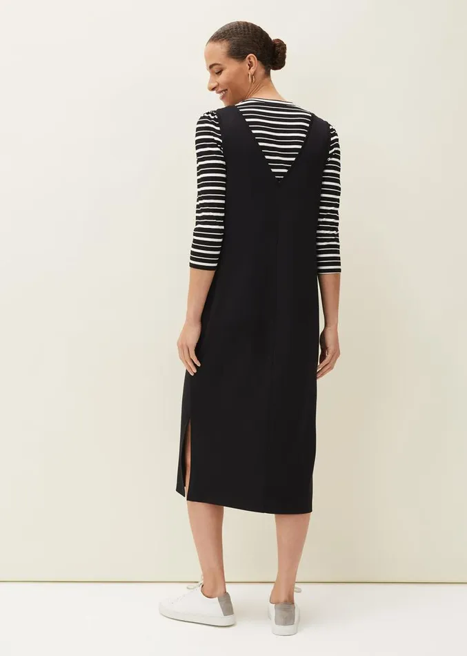 Catya Two Piece Stripe Top And Dress Black Women Phase Eight Dresses