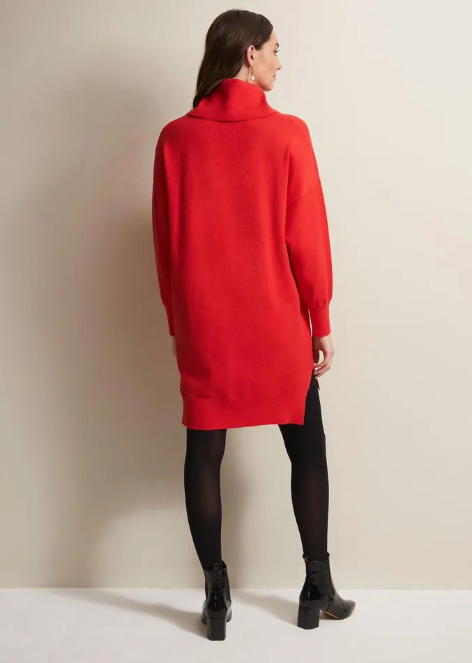Cecilia Cowl Neck Jumper Dress Red Women Phase Eight Dresses