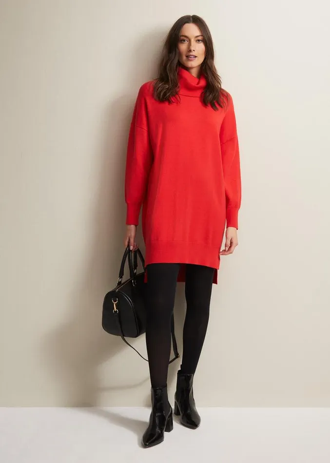 Cecilia Cowl Neck Jumper Dress Red Women Phase Eight Dresses