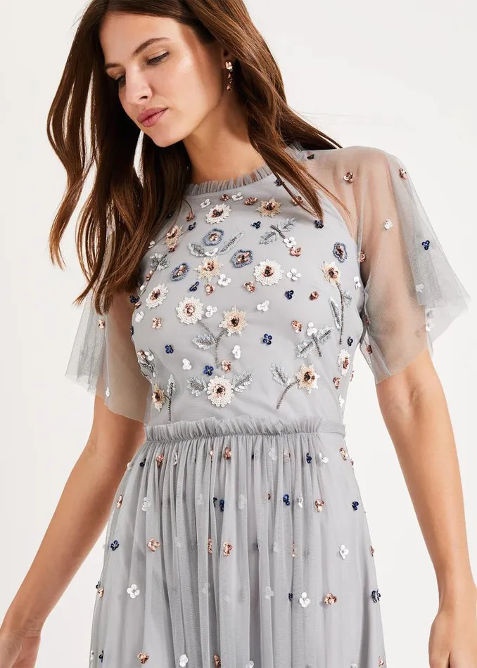 Celestra Embellished Maxi Dress Sky Blue Women Phase Eight Dresses