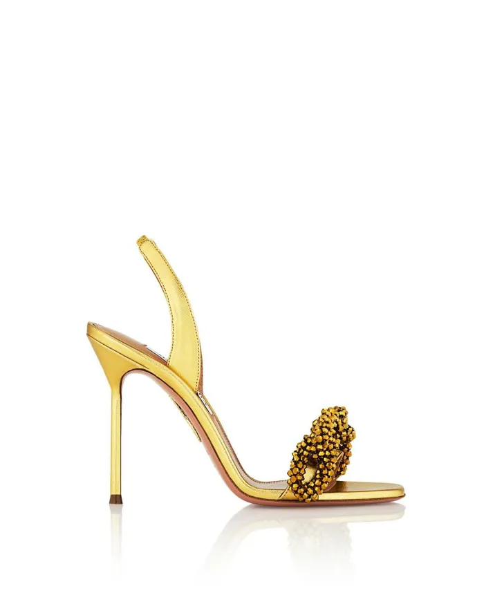 Chain Of Love Sandal 105 Gold Women Aquazzura Sandals Chain Of Love Sandal 105 Gold Women Aquazzura Sandals
