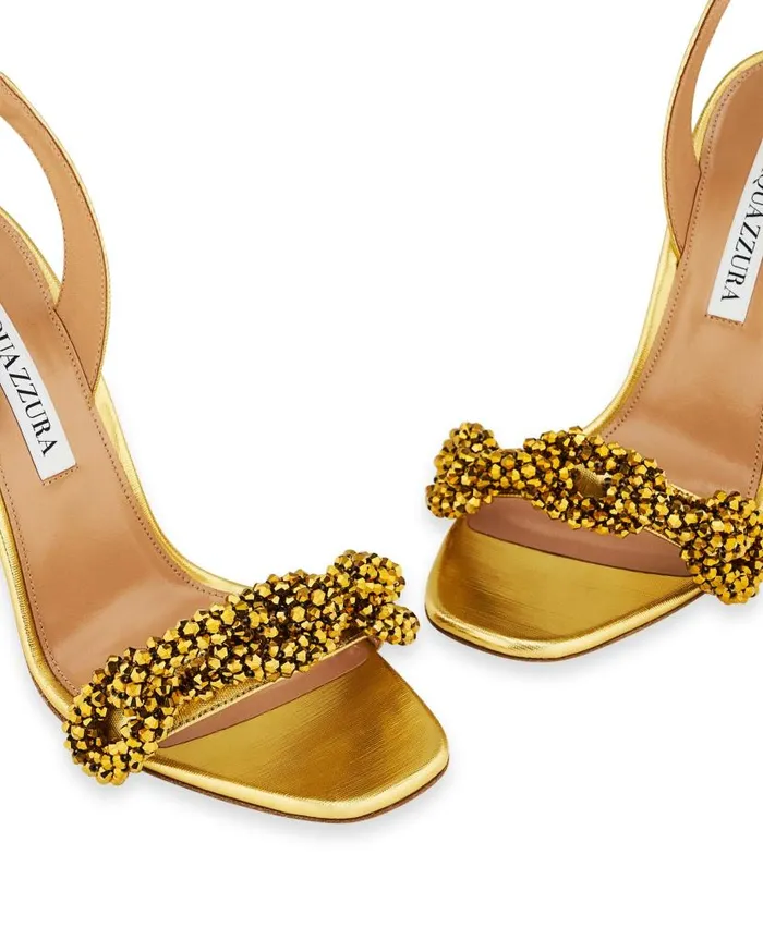 Chain Of Love Sandal 105 Gold Women Aquazzura Sandals Chain Of Love Sandal 105 Gold Women Aquazzura Sandals