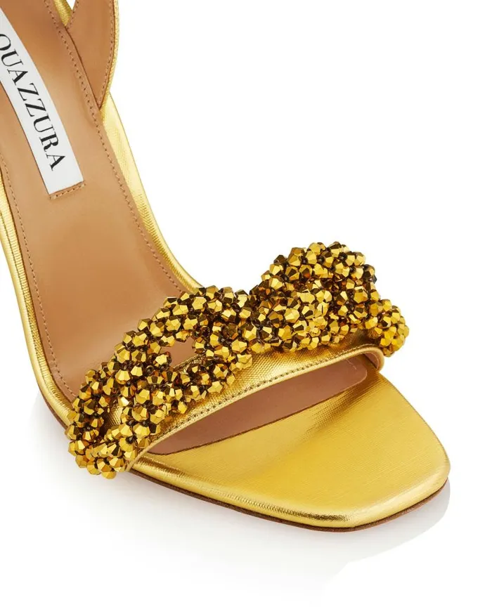 Chain Of Love Sandal 105 Gold Women Aquazzura Sandals Chain Of Love Sandal 105 Gold Women Aquazzura Sandals