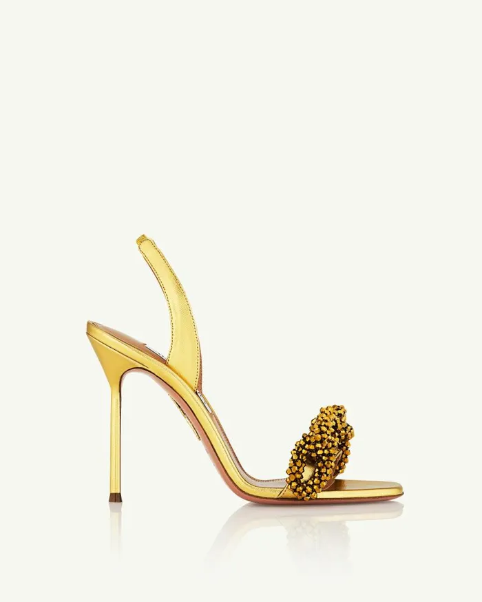 Chain Of Love Sandal 105 Gold Women Aquazzura Sandals Chain Of Love Sandal 105 Gold Women Aquazzura Sandals