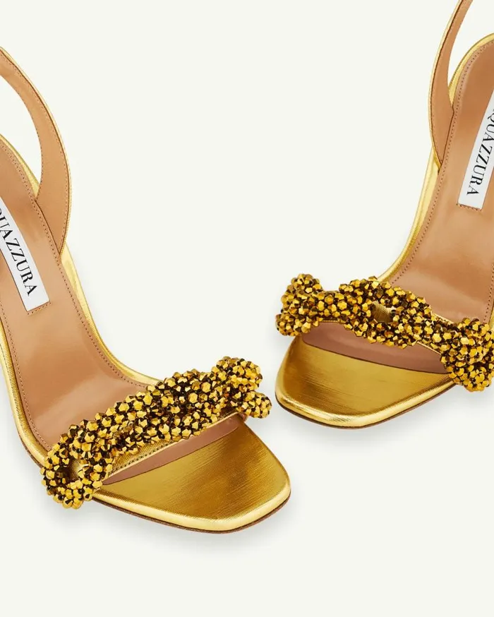 Chain Of Love Sandal 105 Gold Women Aquazzura Sandals Chain Of Love Sandal 105 Gold Women Aquazzura Sandals