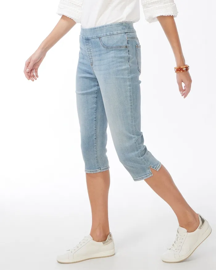 Chico039s 17034 Pull On Capris Castlebar Indigo Women Jeans and Denim
