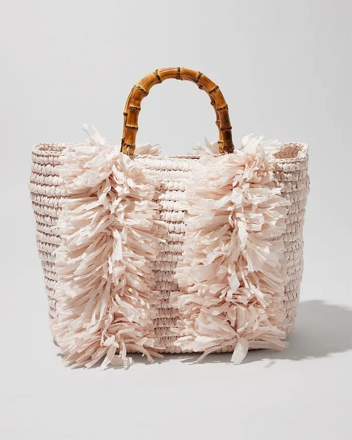 Chico039s Bamboo Handle Tote Bag Neutral Women Bags