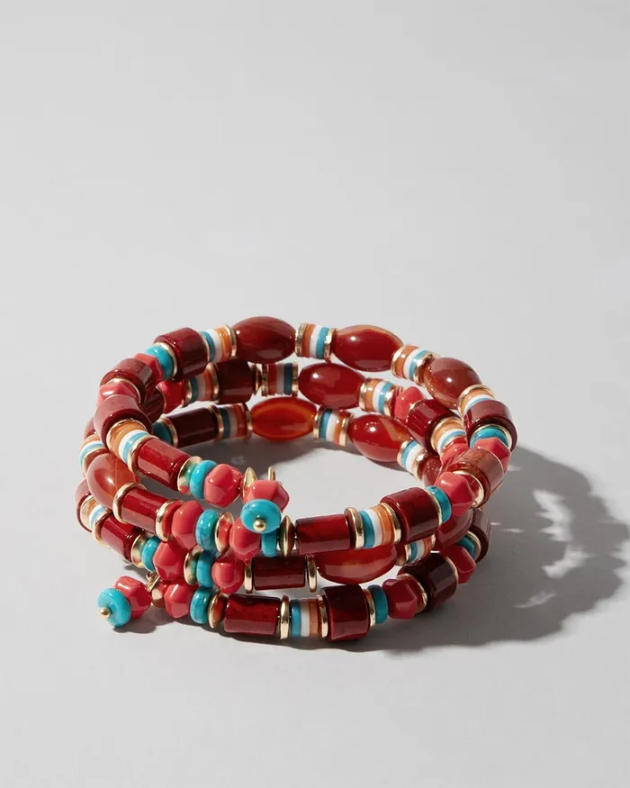 Chico039s Beaded Coil Bracelet Warm Multi Women Bracelets