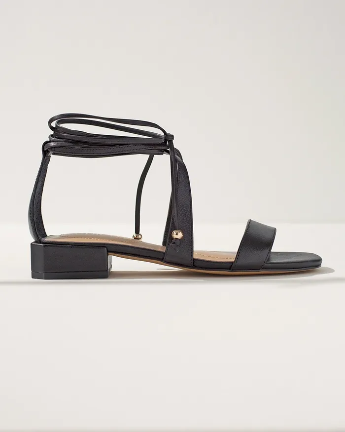 Chico039s Black Leather Lace Up Sandals Black Women Shoes