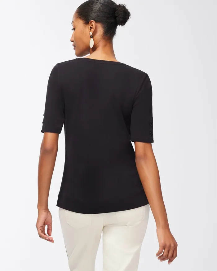 Chico039s Everyday Cotton Tee Burnished Clay Women Tops