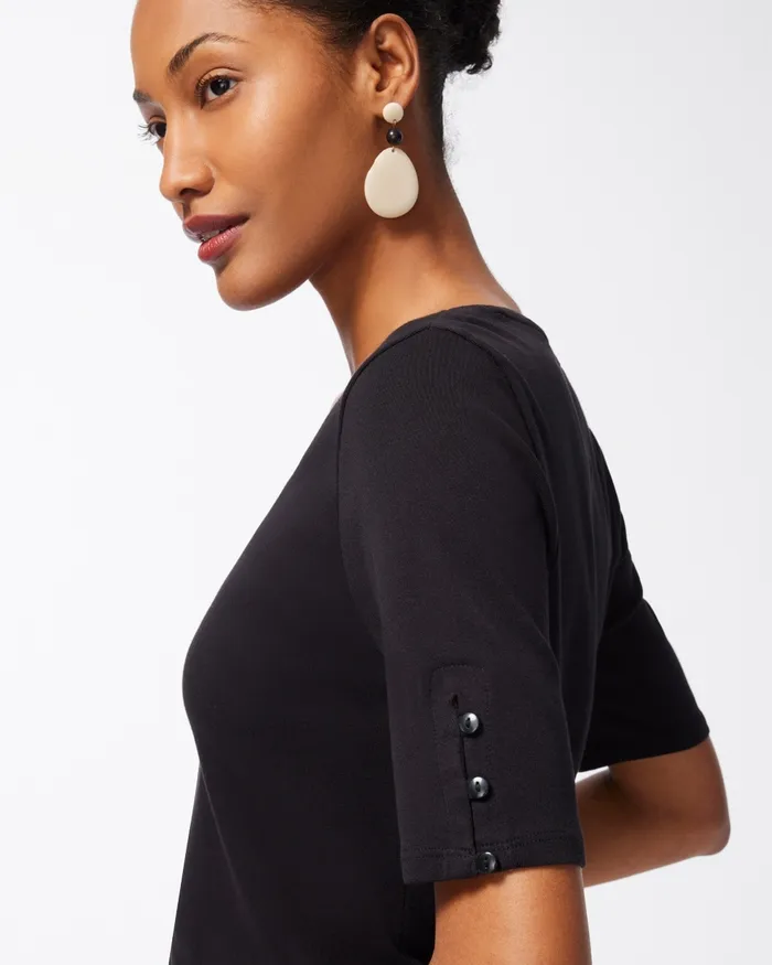 Chico039s Everyday Cotton Tee Burnished Clay Women Tops
