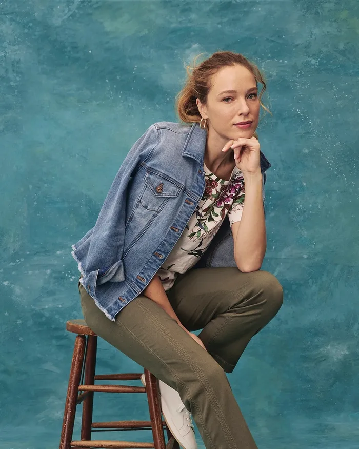Chico039s Indigo Peplum Denim Jacket Blarney Indigo Women Jackets and Coats
