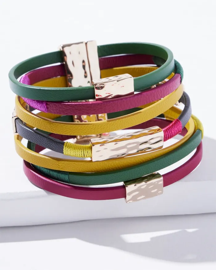 Chico039s Leather Magnetic Bracelet Multi Women Bracelets