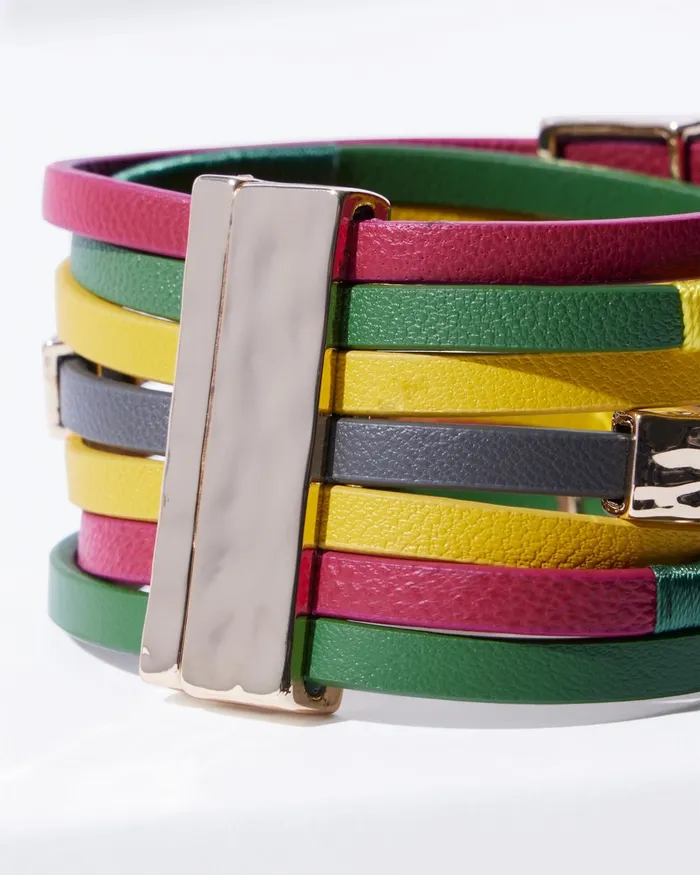 Chico039s Leather Magnetic Bracelet Multi Women Bracelets
