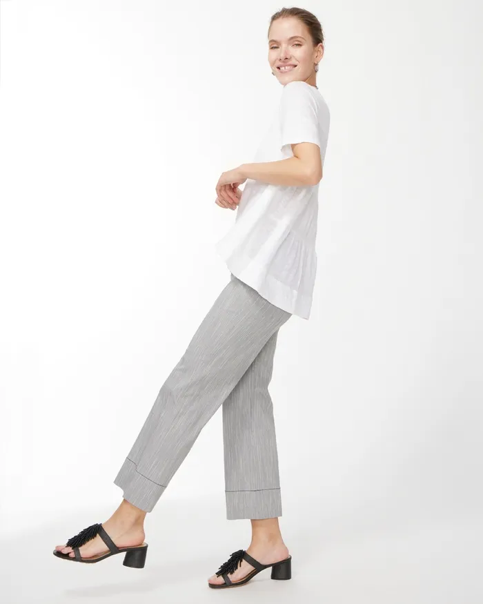 Chico039s Linen Tiered ALine Tee Alabaster Women Tops