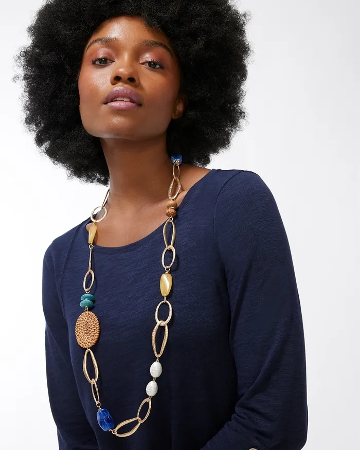 Chico039s Long SingleStrand Necklace Multi Women Necklaces