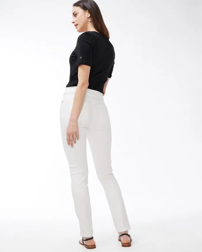 Chico039s NoStain White Denim Ankle Jeggings Alabaster Women Jeans and Denim