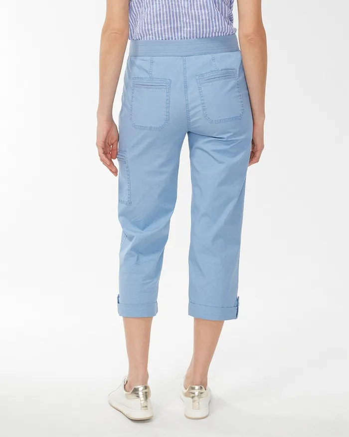 Chico039s Poplin Crops Vapor Blue Women Matching Sets