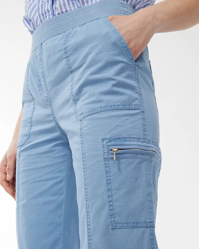 Chico039s Poplin Crops Vapor Blue Women Matching Sets
