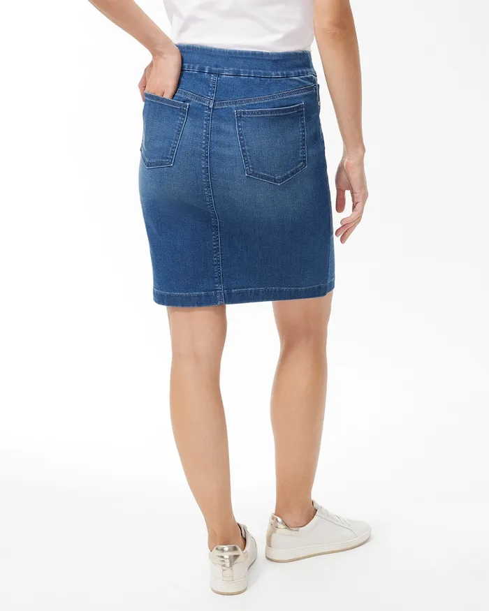 Chico039s Pullon Denim Skort Safford Indigo Women Shorts