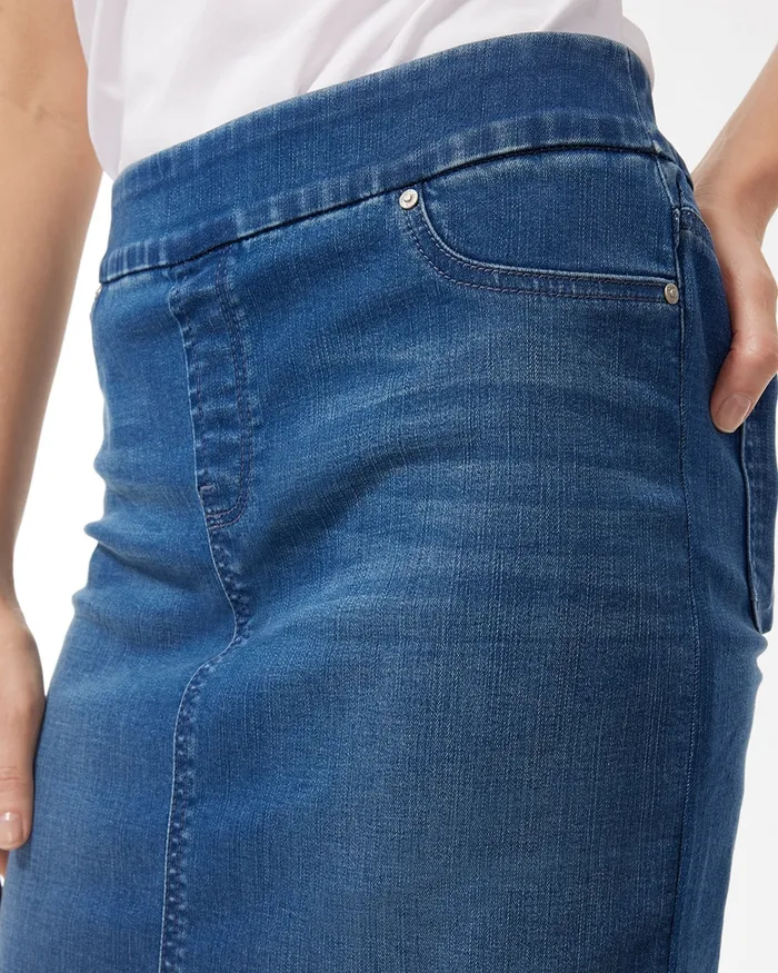 Chico039s Pullon Denim Skort Safford Indigo Women Shorts