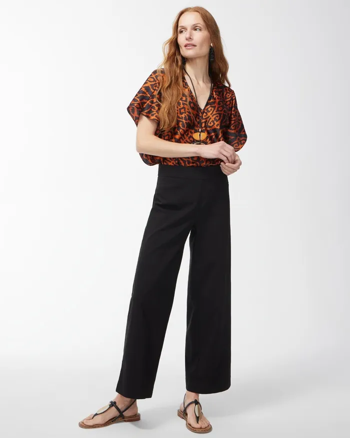 Chico039s Satin Ikat Top Neutral Women Matching Sets