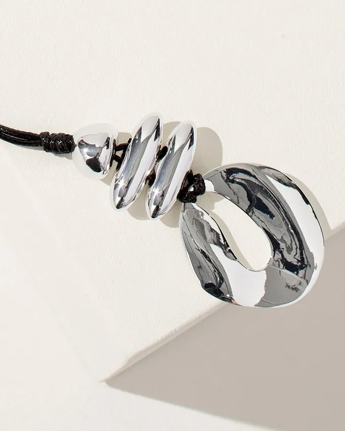 Chico039s Silver Tone Adjustable Pendant Necklace Silver Women Necklaces