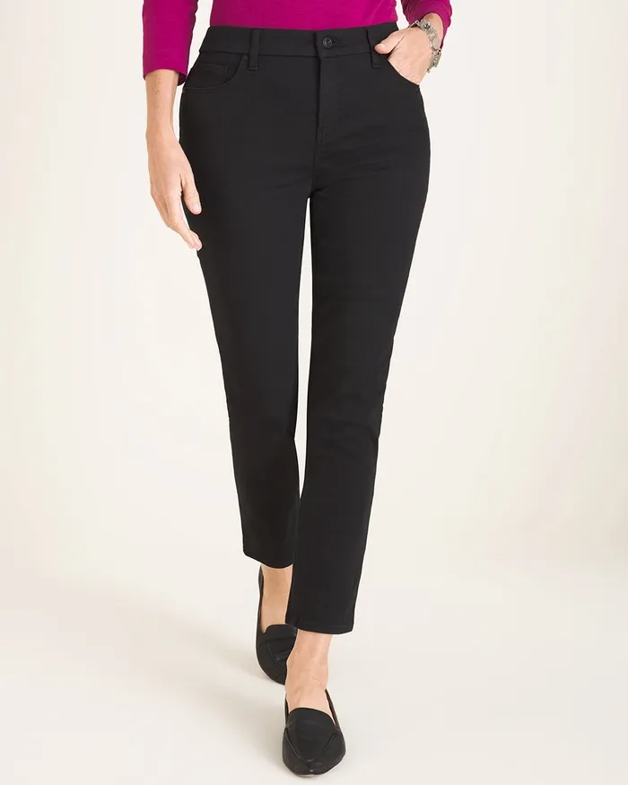 Chico039s So Slimming Girlfriend Ankle Jeans Black Women Jeans and Denim